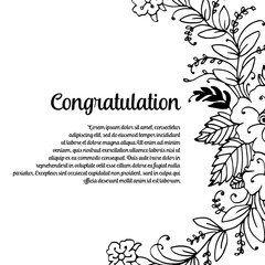 Congratulation card floral design art vector illustration