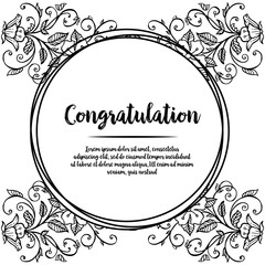 Flower art congratulation template design vector illustration