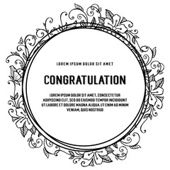 Flower art congratulation template design vector illustration