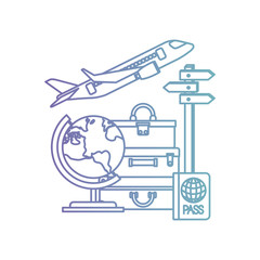 travel vacations set icons vector illustration design