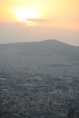 Pink sky in Athens