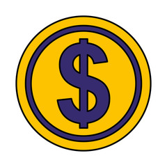 coin dollar isolated icon