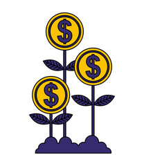 plants money isolated icon