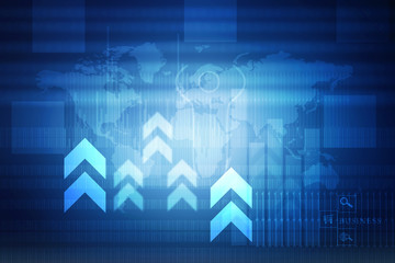 2d rendering Stock market online business concept. business Graph 