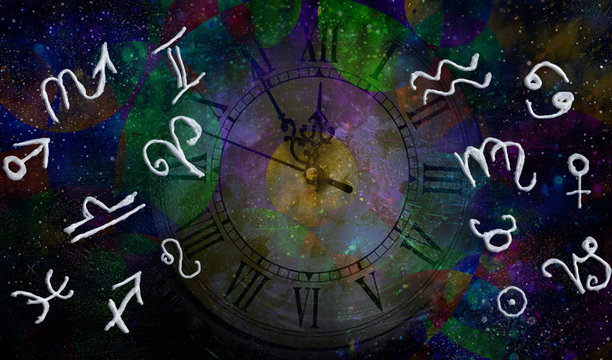 Astrology zodiac signs in space