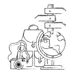 travel vacations set icons vector illustration design