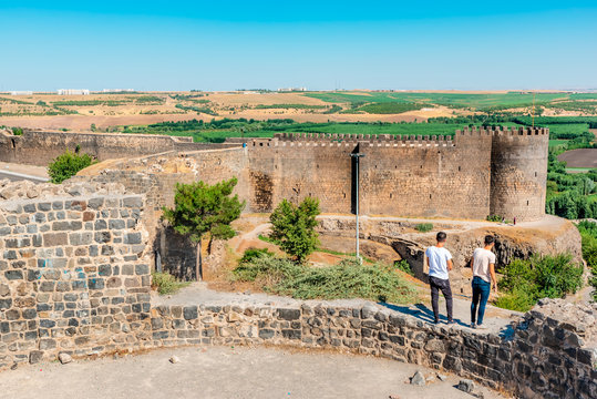 View of historical walls in Sur region, Diyarbakir, Turkey