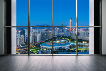 Fototapeta na wymiar Shenzhen city scenery and indoor space