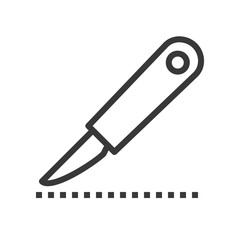 lancet or scalpel for surgery, medical related outline icon - obrazy, fototapety, plakaty