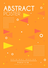 Abstract poster, bright placard template with geometric shapes, creative graphic design for banner, invitation, flyer, cover, brochure vector Illustration
