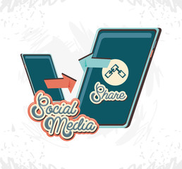 social media marketing with smartphone vector illustration design