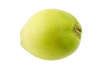 Green coconut fruit isolated on white background, Healthy food