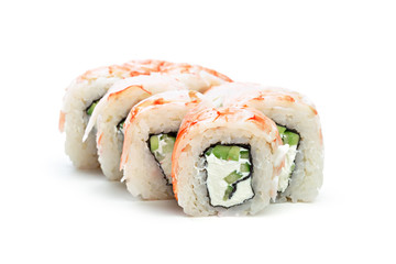 sushi roll isolated on white background.