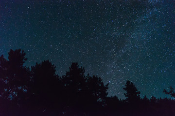 Fototapeta na wymiar Starry sky overlooking the Milky Way site