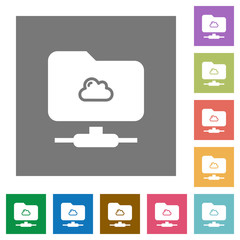 Fototapeta premium Cloud FTP square flat icons