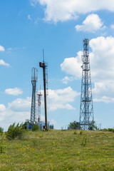 Communication towers at the top of the mountain