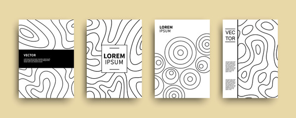 Modern abstract topography geometric covers set
