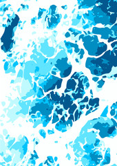 Splashing  sea ocean water abstract illustration, bright colors, summery