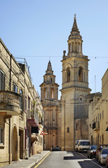 Fototapeta na wymiar Church of Assumption of Virgin Mary in Gudja. Malta