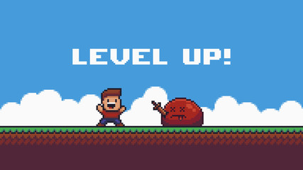 Fototapeta premium Pixel Art Enemy