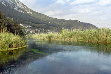 Mugla, Turkey, 14 May 2012: Azmak Stream, Gokova Bay, Akyaka