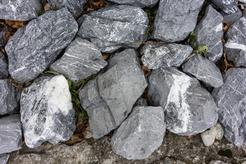 big grey stones top view for background