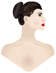 side face lady  mannequin portrait vector illustration