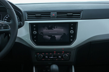 Naklejka na ściany i meble close up of a car infotainment system