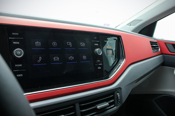 close up of a car infotainment system