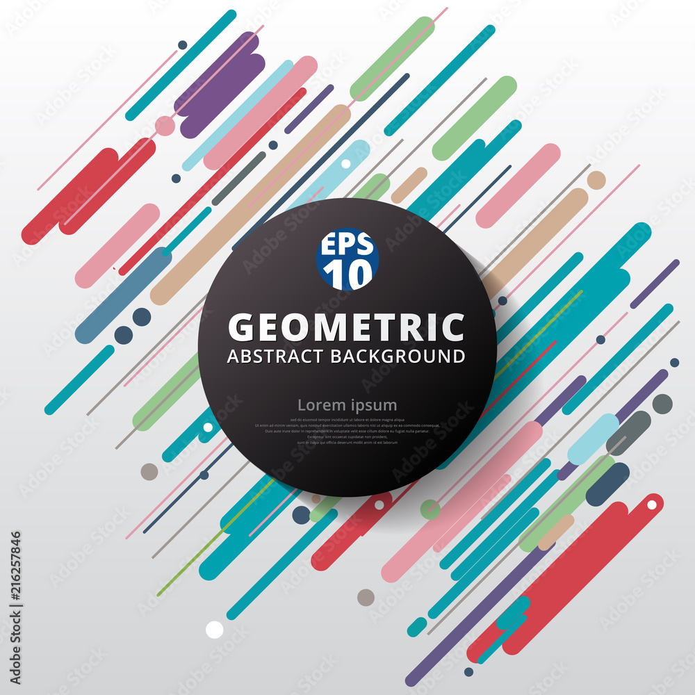 Poster abstract colorful color circle geometric pattern design and background.