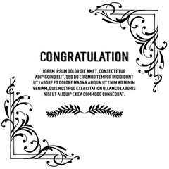 Collection congratulation card with flower hand draw vector illustration