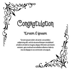 Collection congratulation card with flower hand draw vector illustration