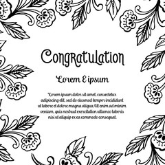 Fototapeta na wymiar Flower art congratulation card collection vector illustration