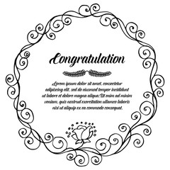 Flower art congratulation card collection vector illustration