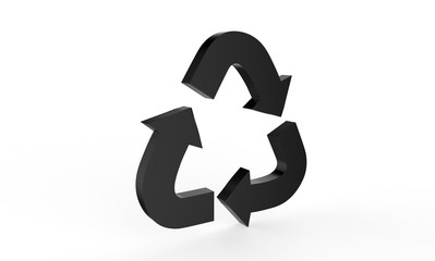 3D Recycle symbol, sign of conservation icon, 3d illustration