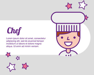 chef man portrait character professional vector illustration