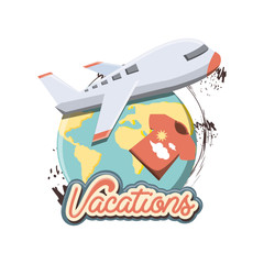 travel vacations set icons vector illustration design