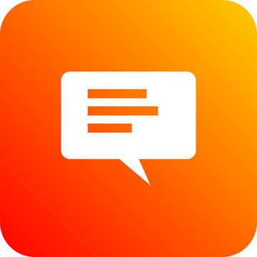 Colorido icono ilustrado para negocios y web con bocadillo de texto