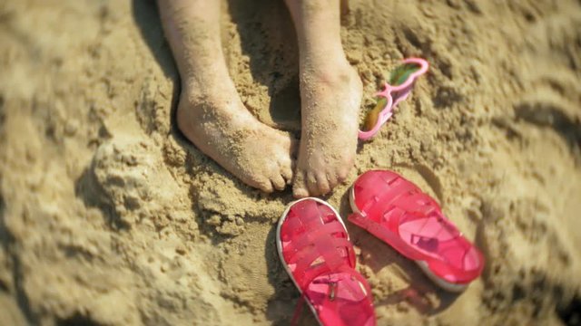 feet sandals glasses beach. close-up