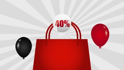 flying balloons shopping bag discount offers animation hd - Powered by Adobe