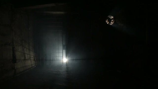 Dark room in smoke, basement, garage