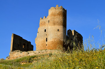 Fototapeta premium View of Mazzarino Medieval Castle, Caltanissetta, Sicily, Italy, Europe