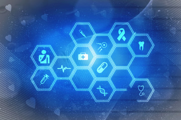 Fototapeta premium 2D illustration medical structure background 