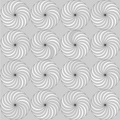 Abstract Grey And White Spiral Pattern, Seamless, Illusion