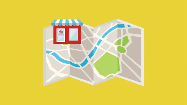 gps navigation map location restaurant food delivery animation hd