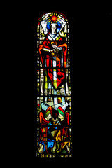 Azay le Rideau. Vitrail de l'église saint Symphorien. Indre et Loire. Centre Val de Loire