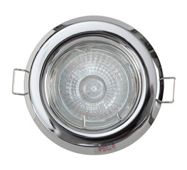 Ceiling halogen light isolated on white background with clipping path