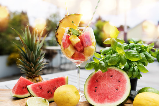 Fruits cocktail in summer