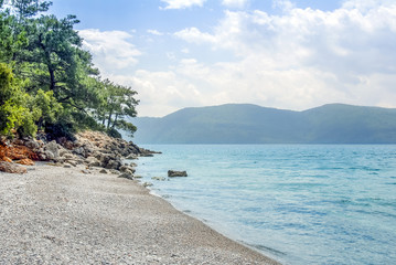 Mugla, Turkey, 15 May 2012: Gokova Bay, Akyaka Beach