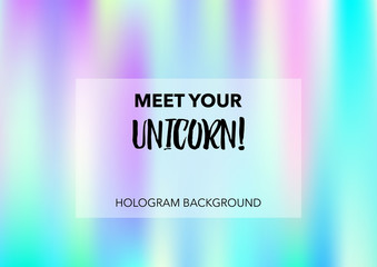Magic Hologram Lights Vector Background. Soft Trendy Tender Pearlescent Rainbow Overlay. Rainbow Holographic Princess, Fairytale, Cute Girlie Paper. Unicorn Fairy Tale Rainbow Glitch Hologram Gradient